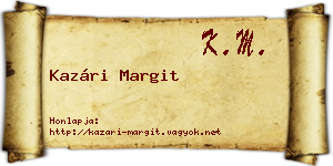 Kazári Margit névjegykártya